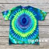 Medium teal and blue Tie Dye T-shirt by Matt Thrash