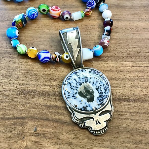 Grateful Dead SYF silver and gemstone pendant by Matt Thrash - Image 5