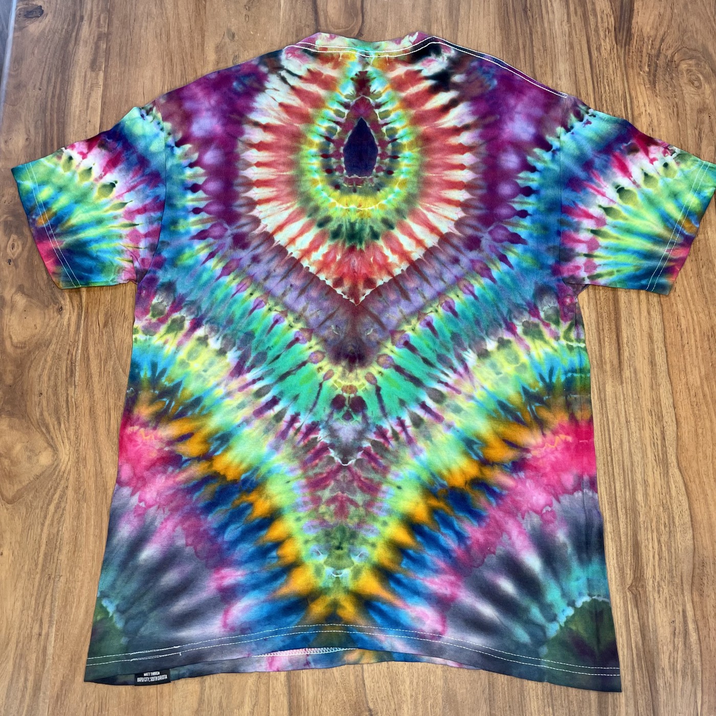 15mm tie dye print fold over