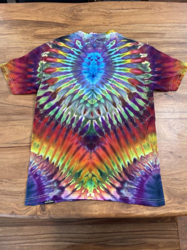 Medium size rainbow Tie Dye T-Shirt by Matt Thrash - Image 2